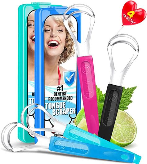Sep 3, 2021 4 Pcs Tongue Scraper Cleaner Adults and Kids Stainless Steel Tongue Brush Metal Tongue Scraper Reduce Bad Breath with Travel Cases for Men Women Oral Mouth, Orange, Black, Green and Blue SAFE. . Tongue scraper amazon